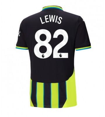 Manchester City Rico Lewis #82 Replika Udebanetrøje 2024-25 Kortærmet